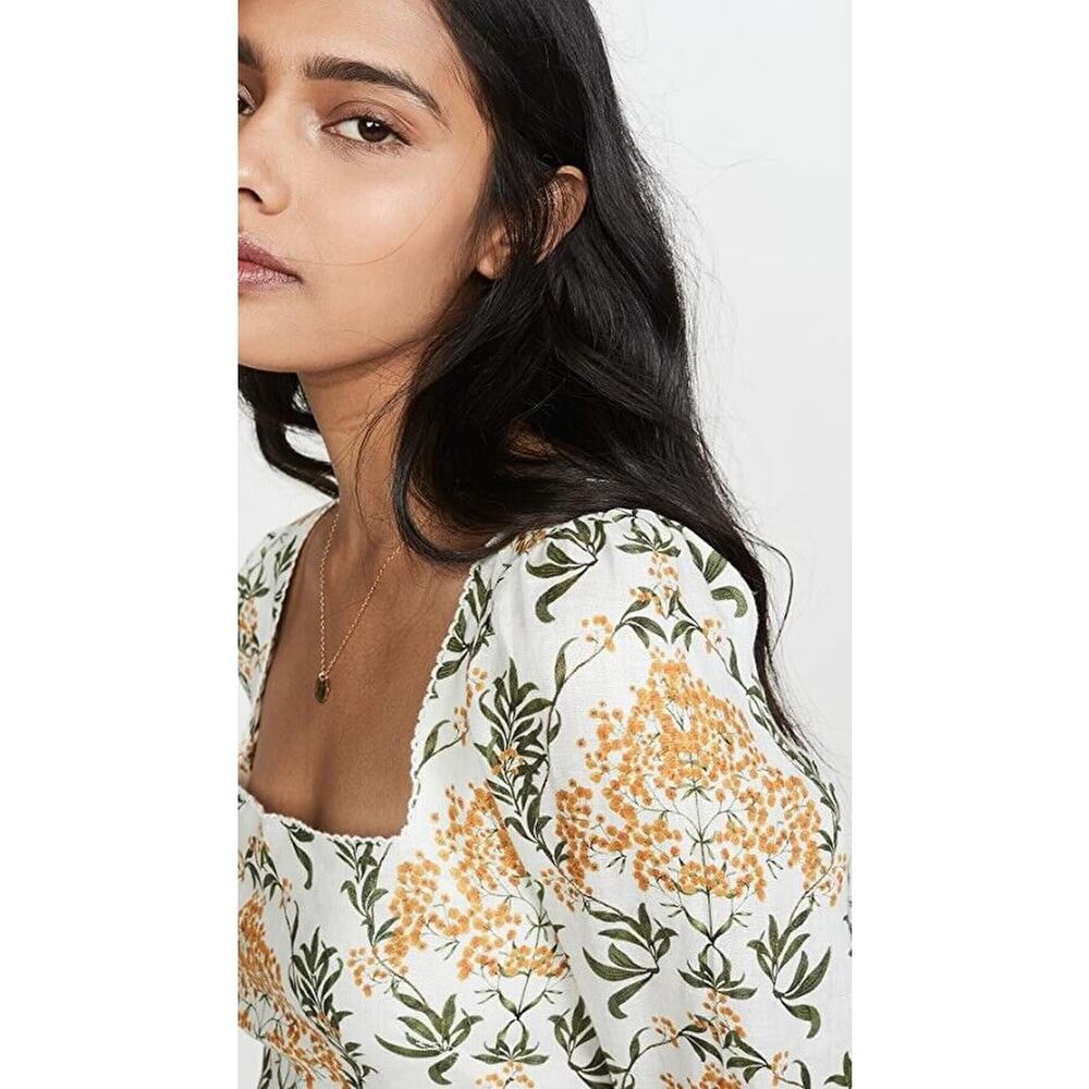 Agua by Agua Bendita Curuba Floral-Print Linen Mini Dress Sz Med - Picture 3 of 13